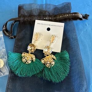 Glam green and gold earrings
